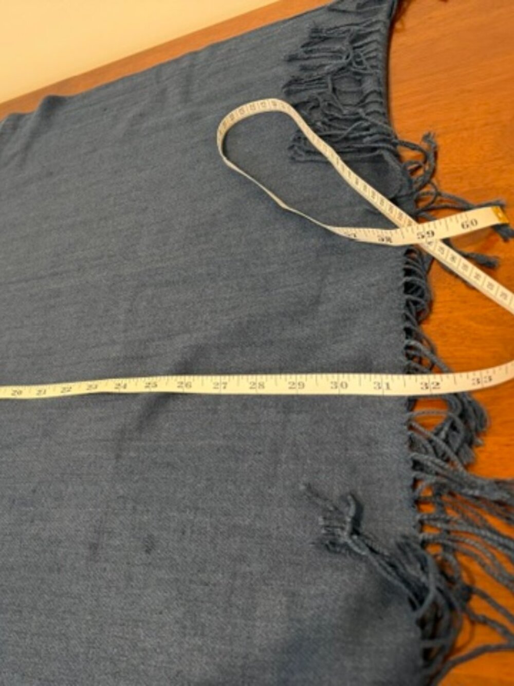 Blue Pashmina Oversized Wrap Scarf Pre-Owned. - Picture 7 of 10